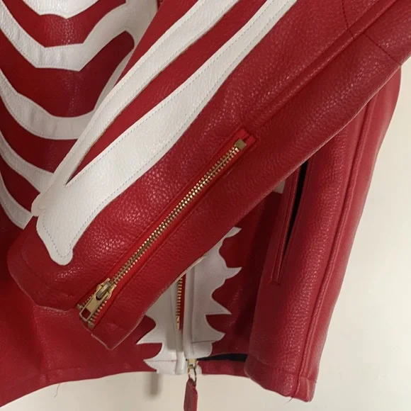 Hudson Leather Skeleton Motorcycle Men’s Leather Jacket - Picture 14 of 16